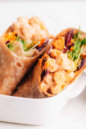 spicy Buffalo chickpea wrap