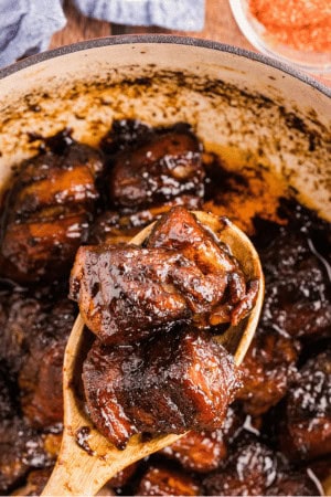 fall appetizers - pork belly burnt ends