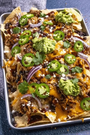 fall appetizers - pulled pork nachos