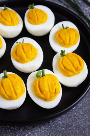 pumpkin deviled eggs
