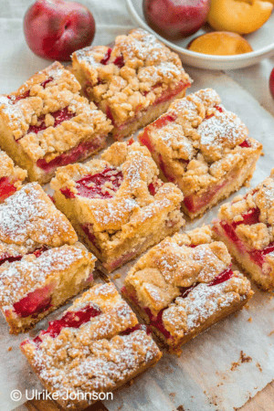 fall baking - German plum crumble cake